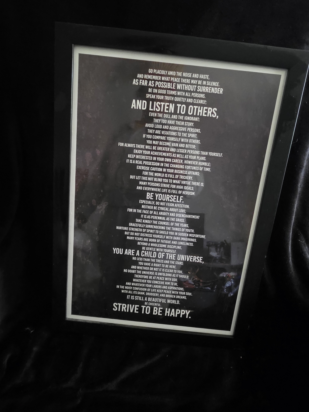 Framed Inspirational Typography Art Print - Black
